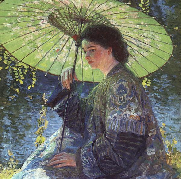 Guy Rose The Green Parasol Norge oil painting art
